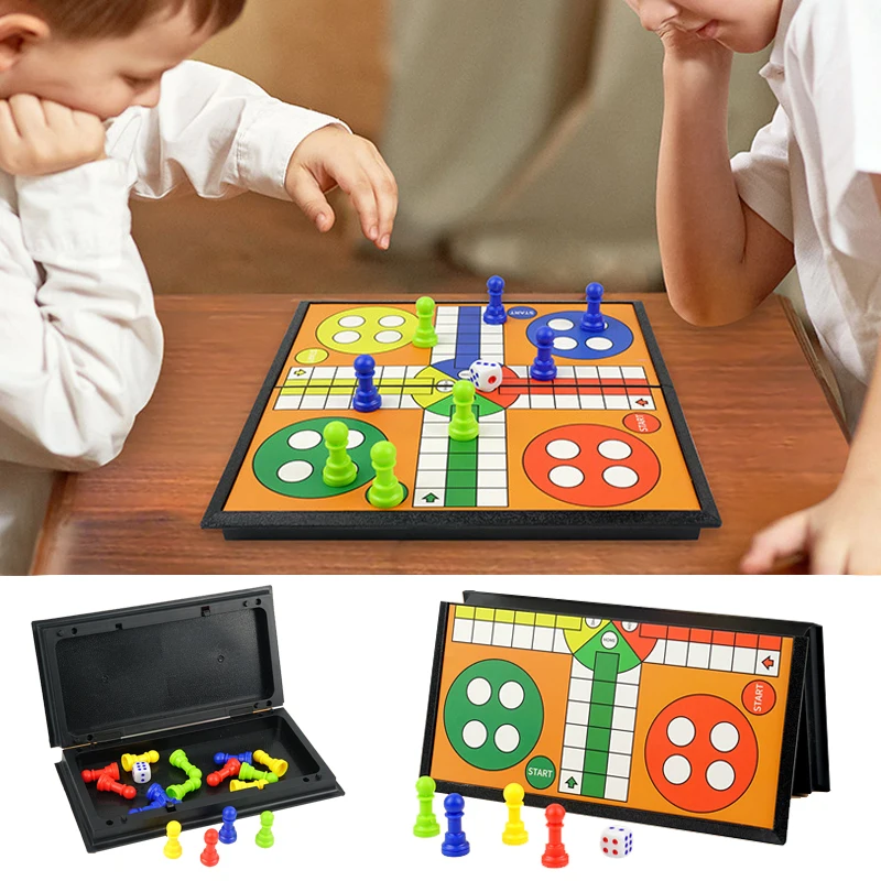 Board Game Ludo - Portable Ludo Chess Backgammon Game Set