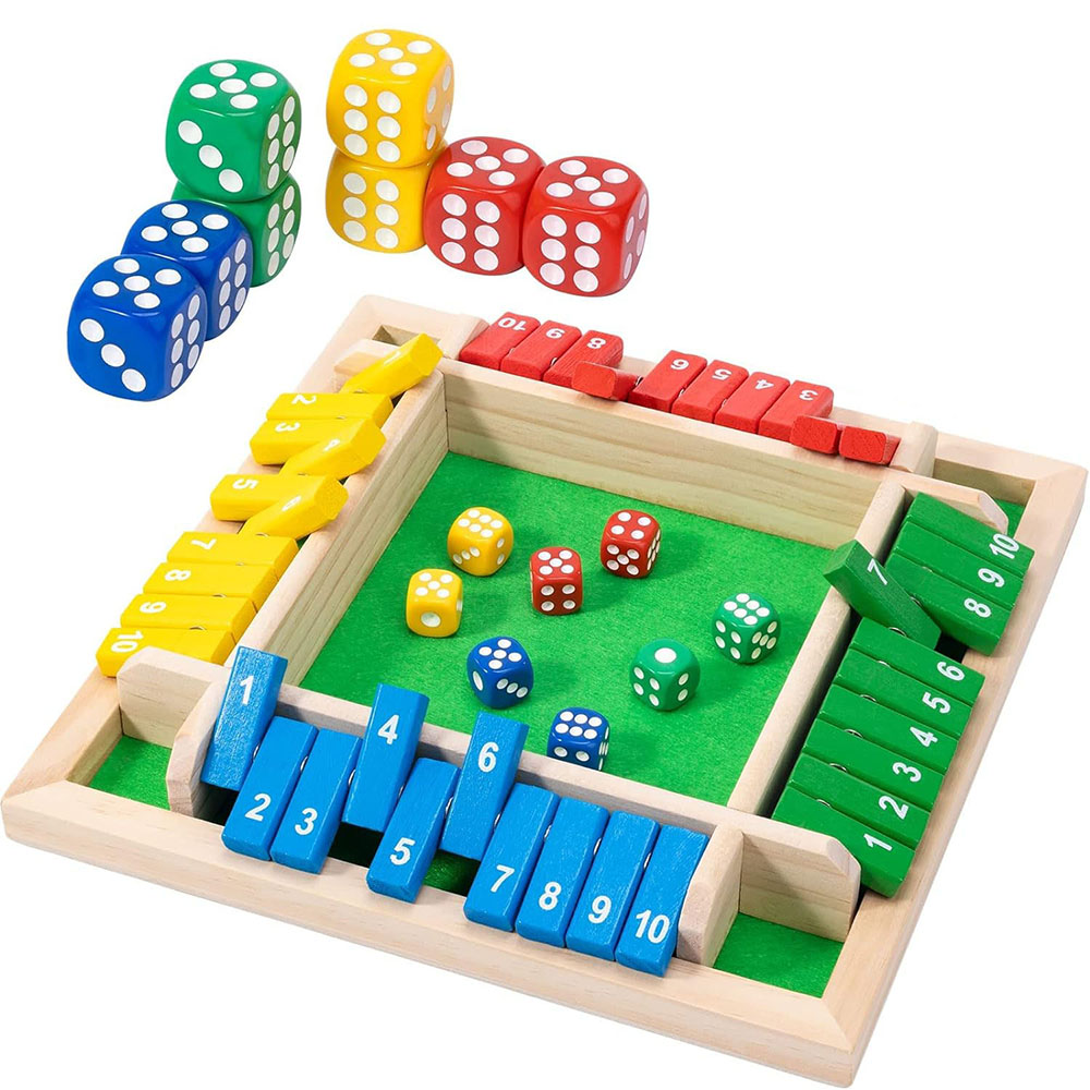 Board Game Template - Wooden Shut The Box Dice Game