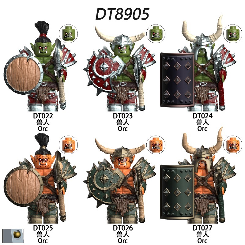 Board Game Empire - Medieval Warcraft orc building blocks, cartoon