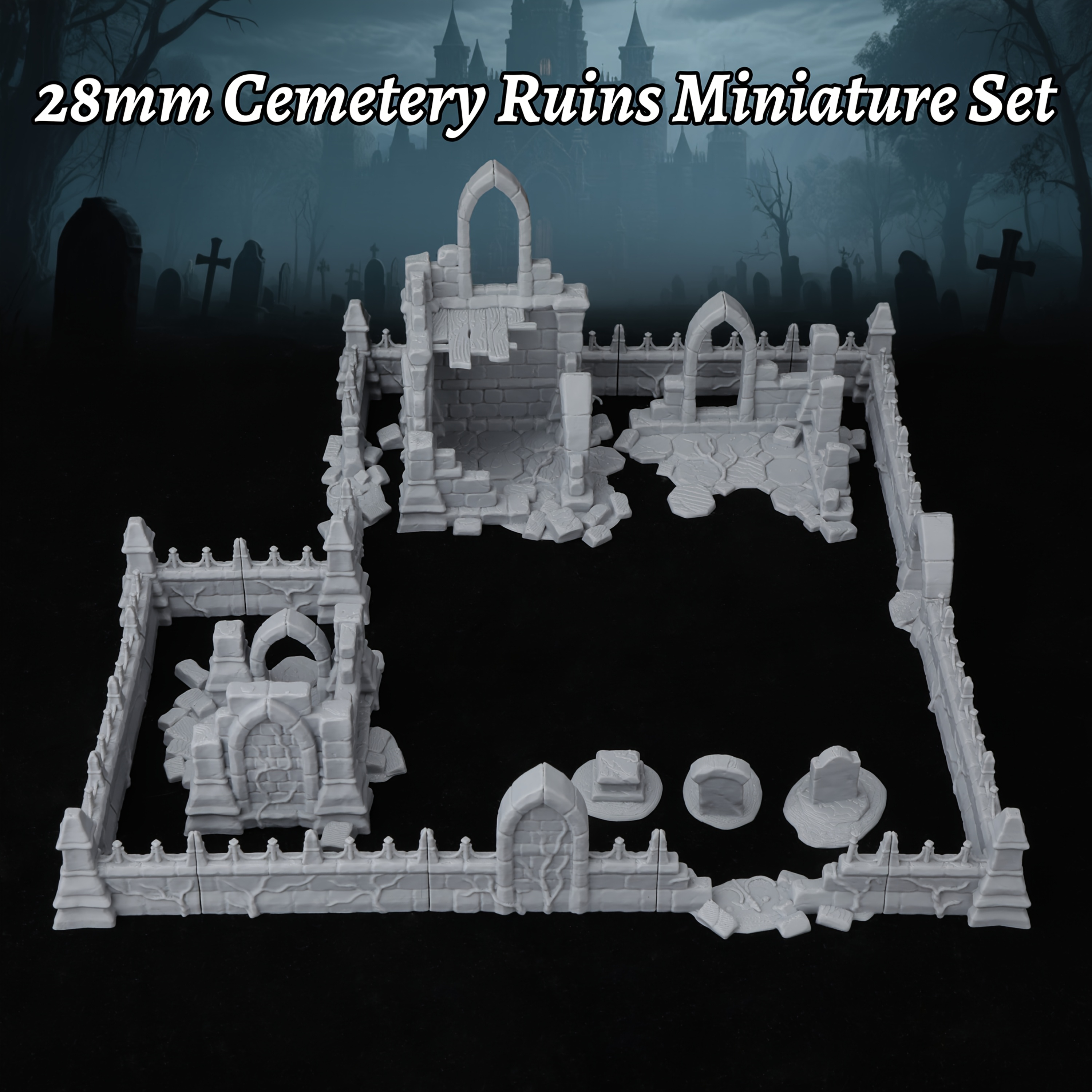 Fantasy Cemetery Ruins Miniatu - Miniature Terrain Set review and price