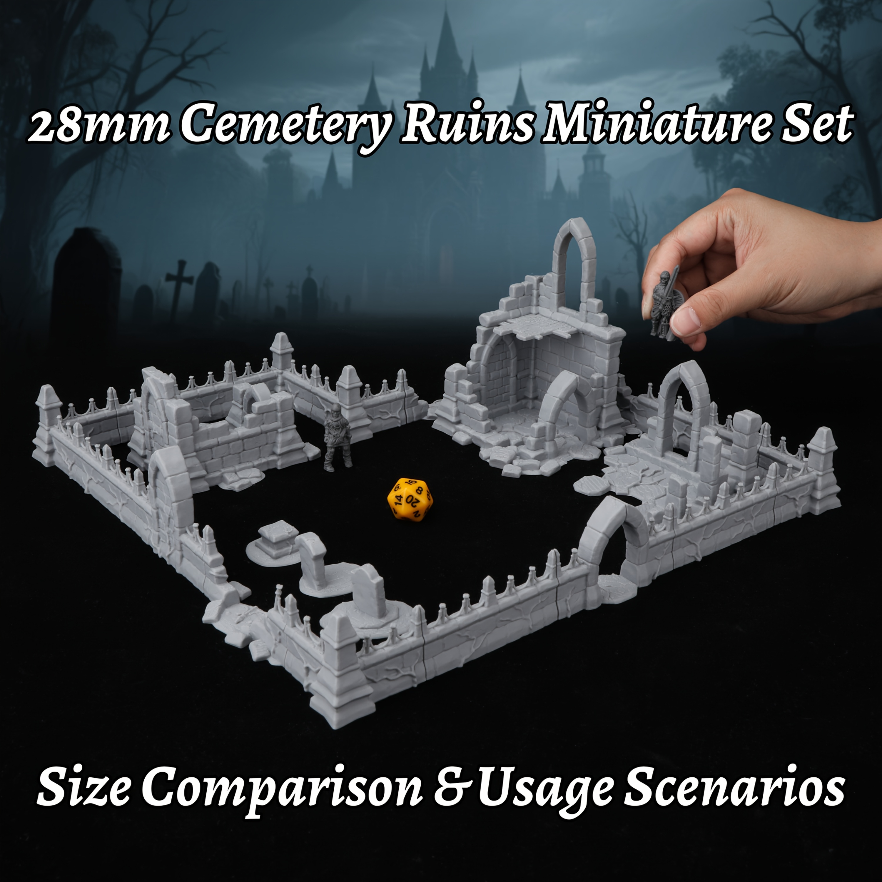 Fantasy Cemetery Ruins Miniatu - Miniature Terrain Set review and price