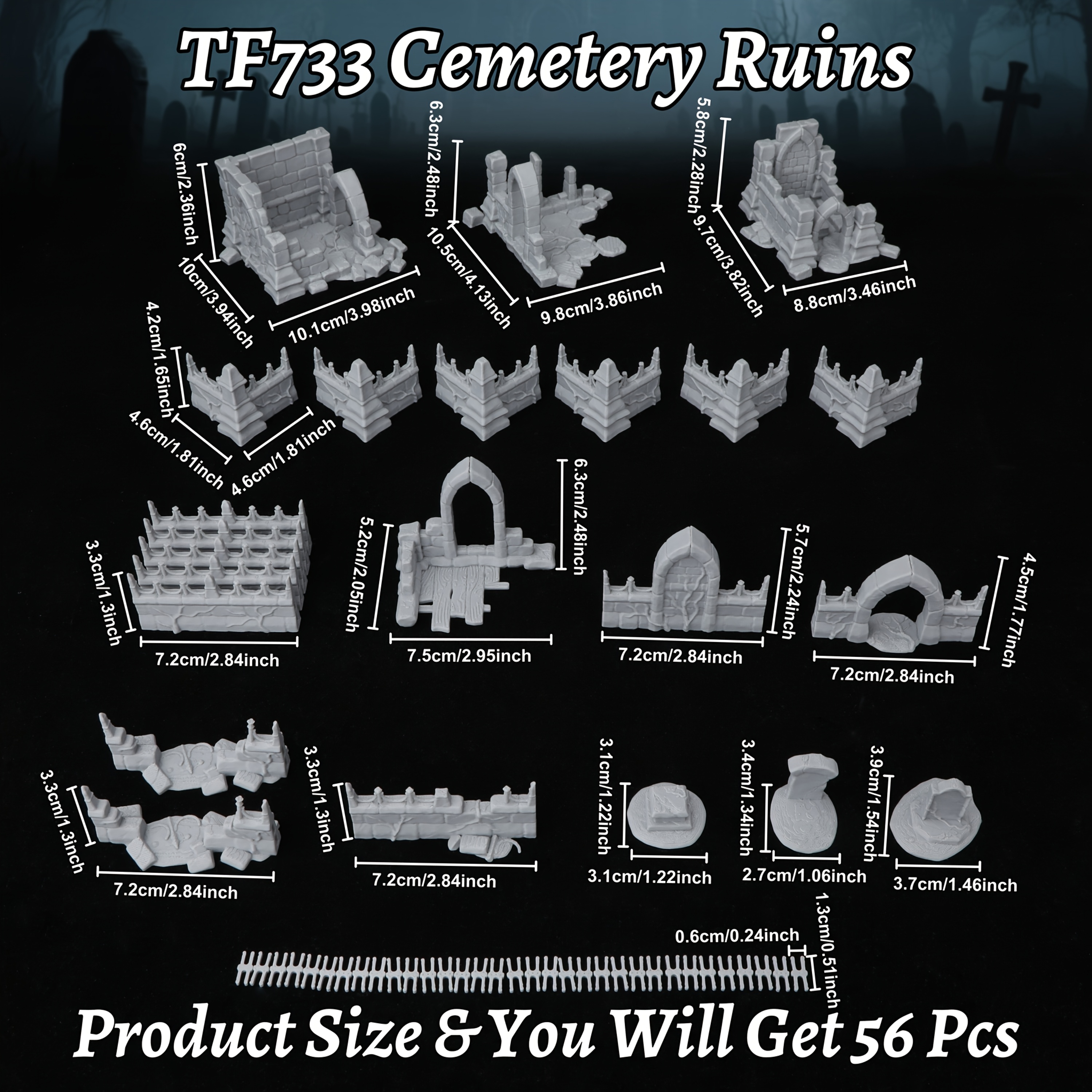 Fantasy Cemetery Ruins Miniatu - Miniature Terrain Set review and price