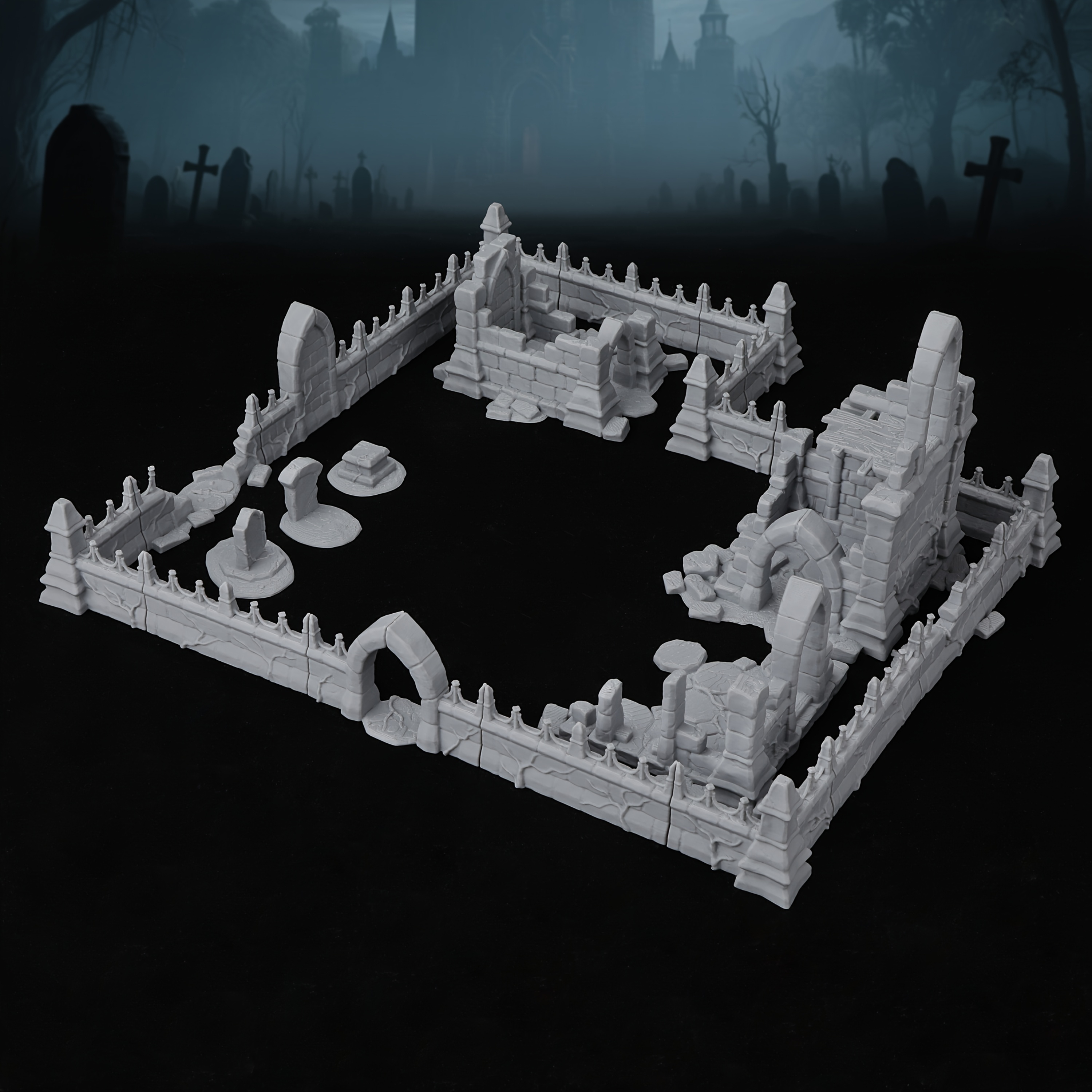 Fantasy Cemetery Ruins Miniatu - Miniature Terrain Set review and price