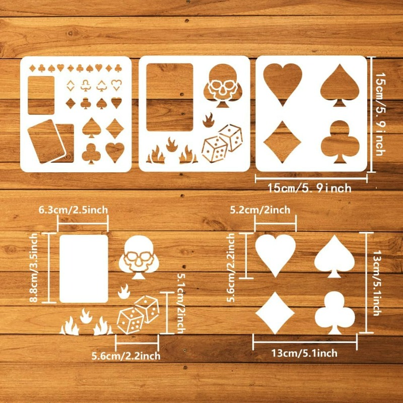 3 Pcs Playing Cards Stencil 5. - Board Game Template review and price