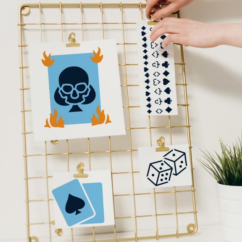 3 Pcs Playing Cards Stencil 5. - Board Game Template review and price