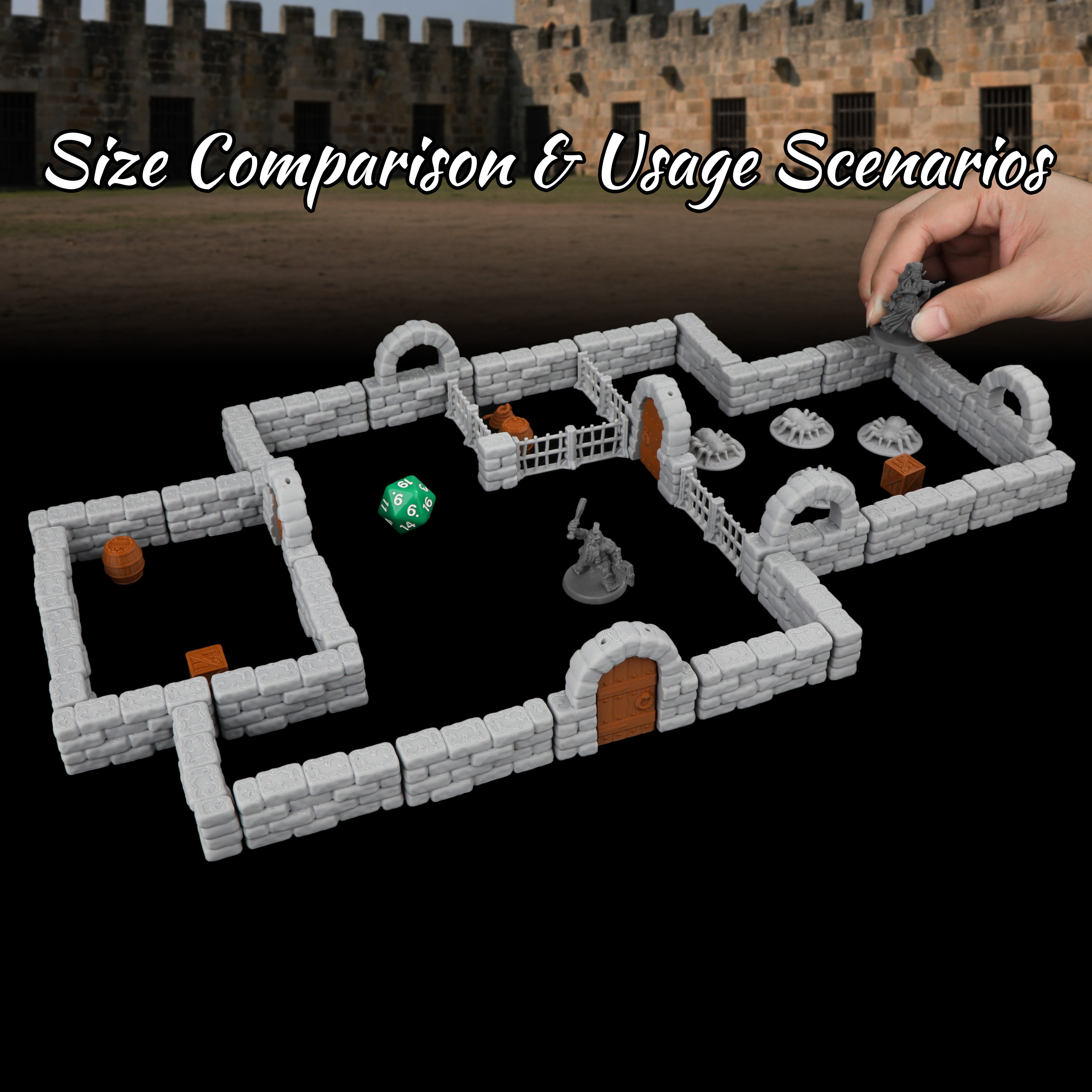 46Pcs Dungeon Stone Wall Set - - Miniature Terrain Set review and price