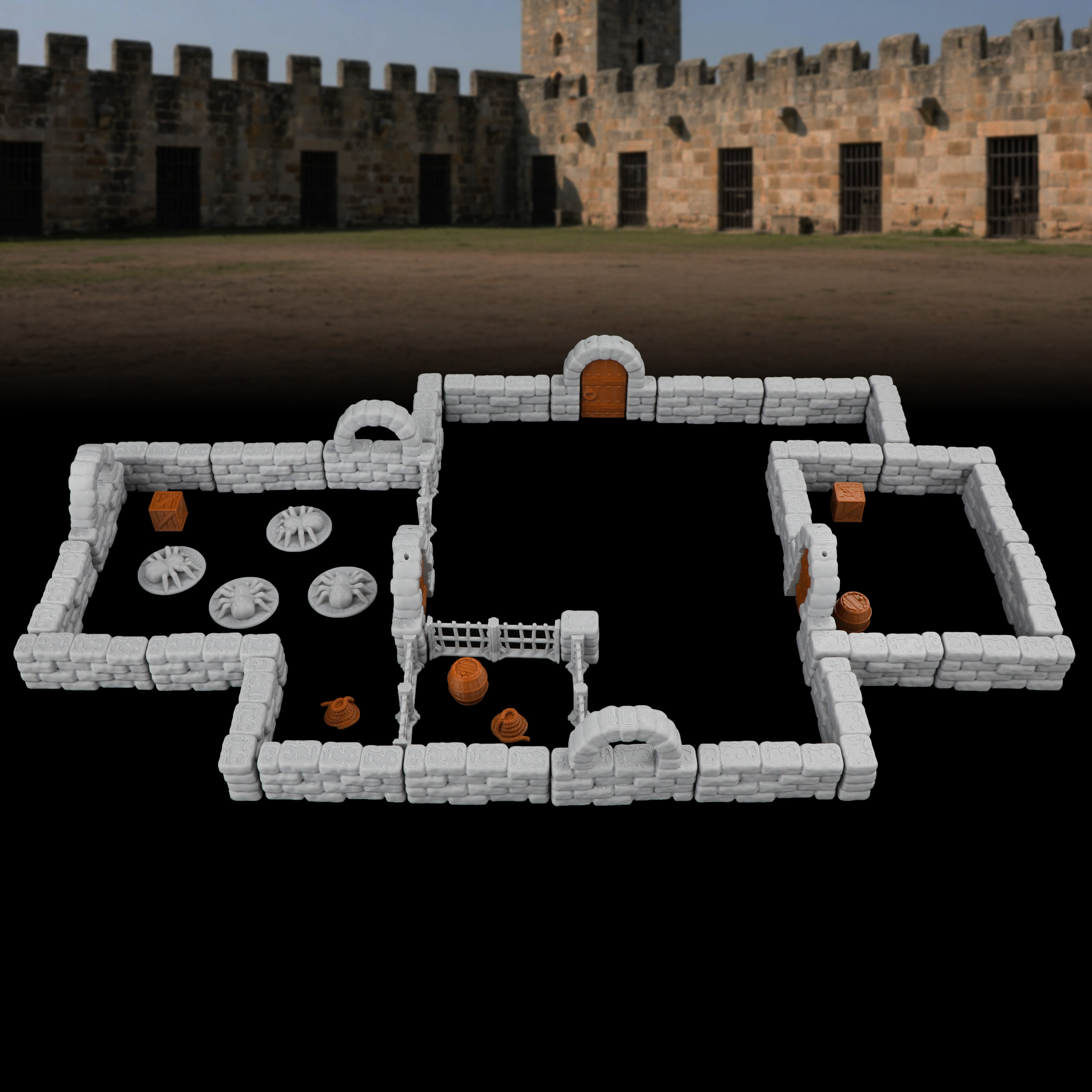 46Pcs Dungeon Stone Wall Set - - Miniature Terrain Set review and price