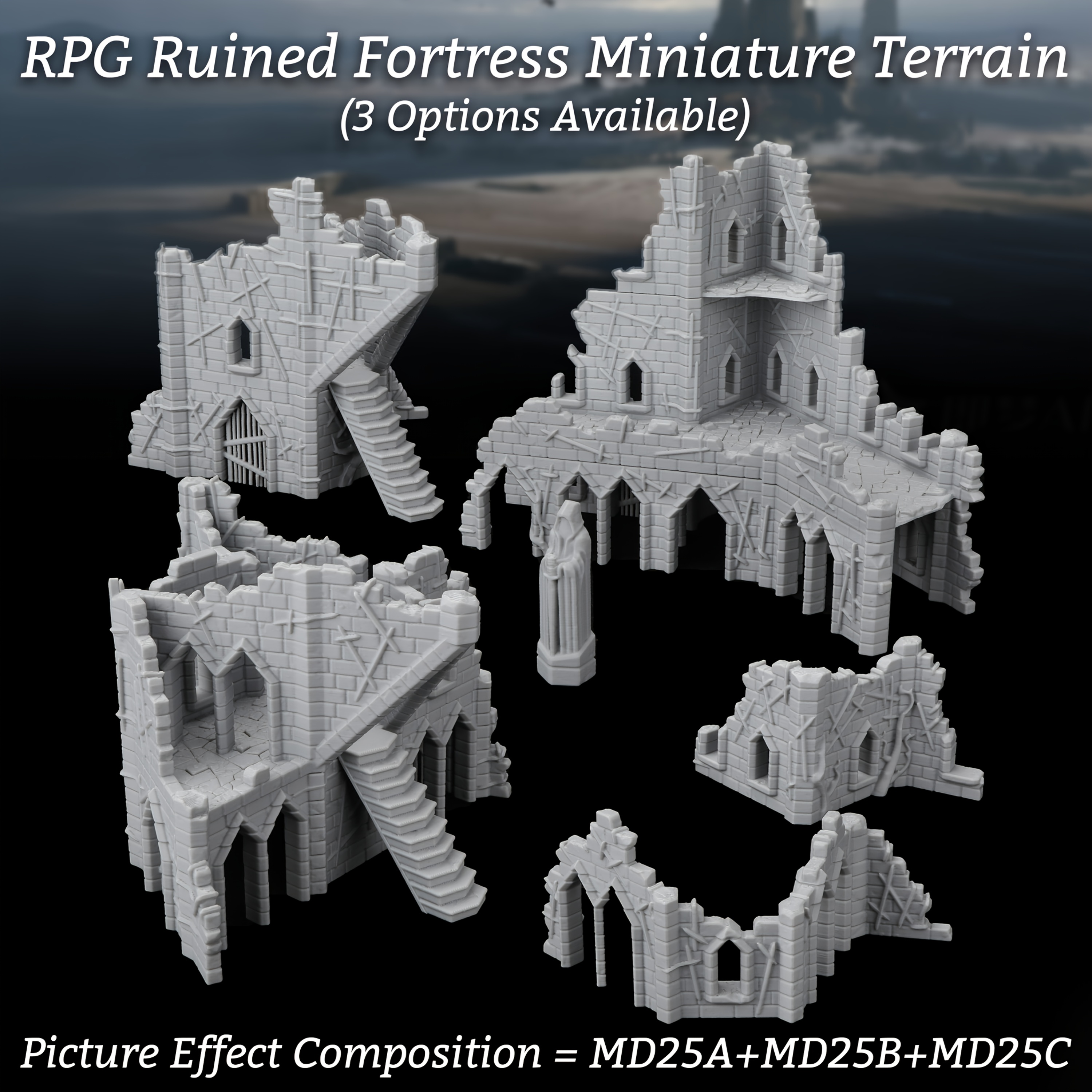 Ruined Fortress Miniature Terr - Miniature Terrain Set review and price