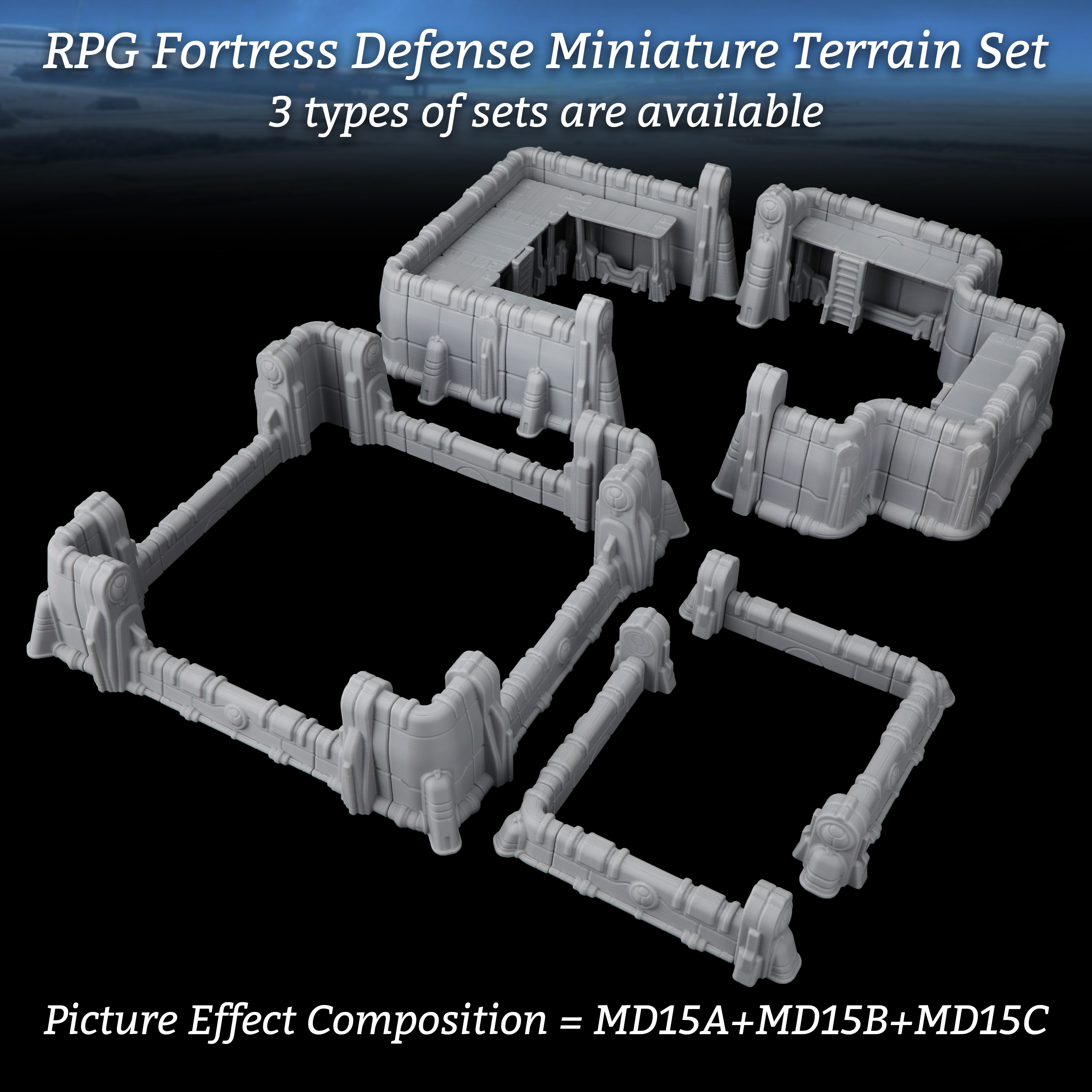 Sci-Fi Modular Fortress Defens - Miniature Terrain Set review and price