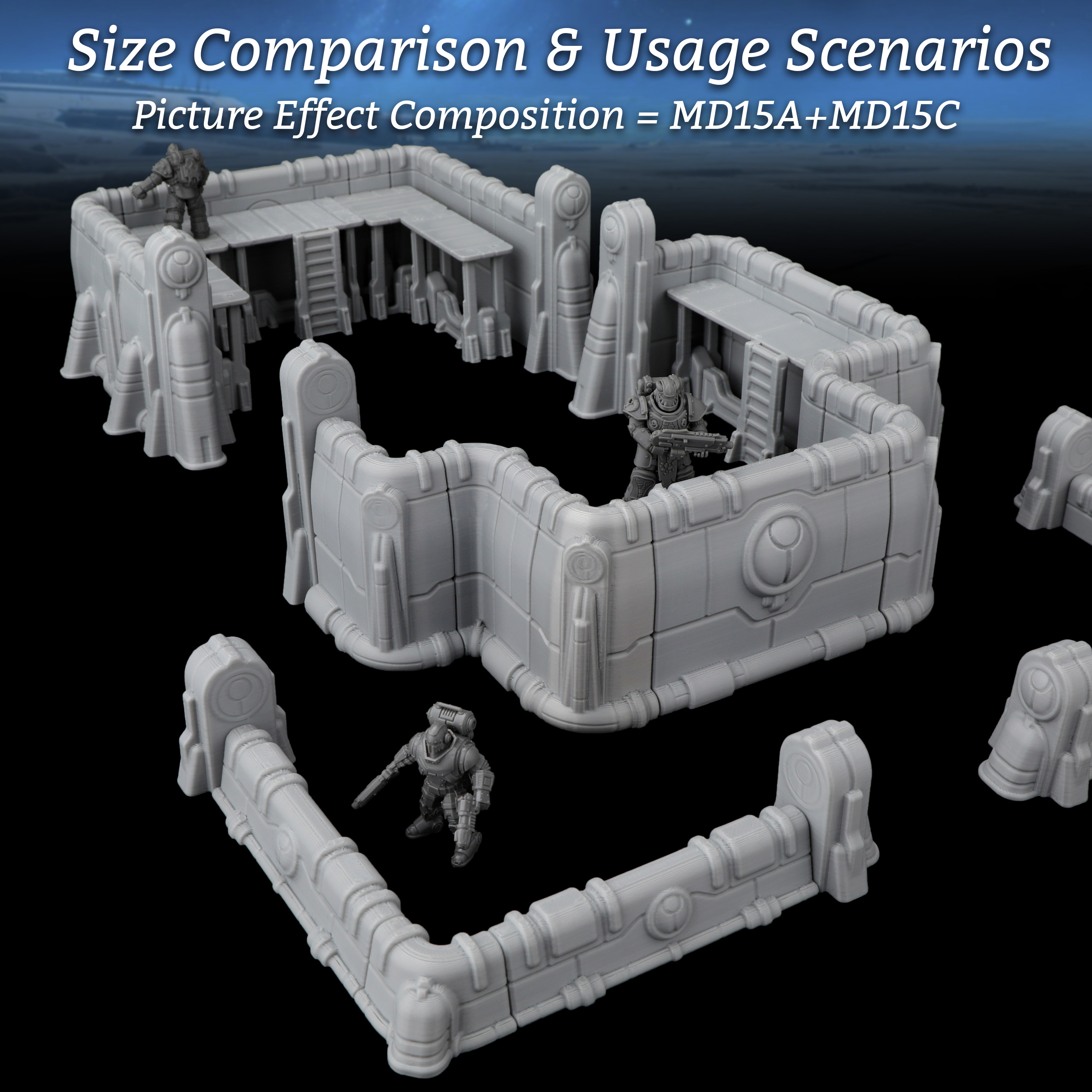 Sci-Fi Modular Fortress Defens - Miniature Terrain Set review and price