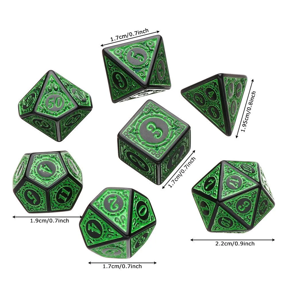 7 Pcs Polyhedral Carved Patter - Board Game Ludo review and price