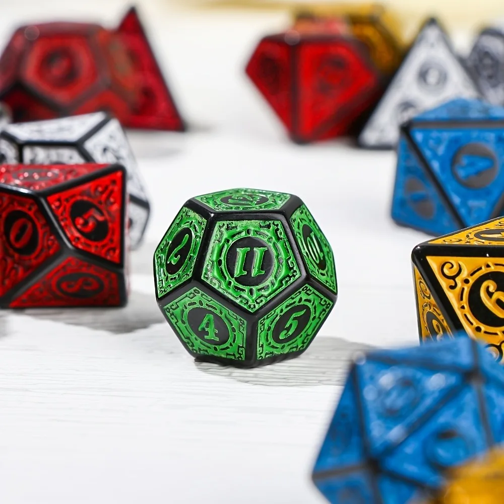 7 Pcs Polyhedral Carved Patter - Board Game Ludo review and price