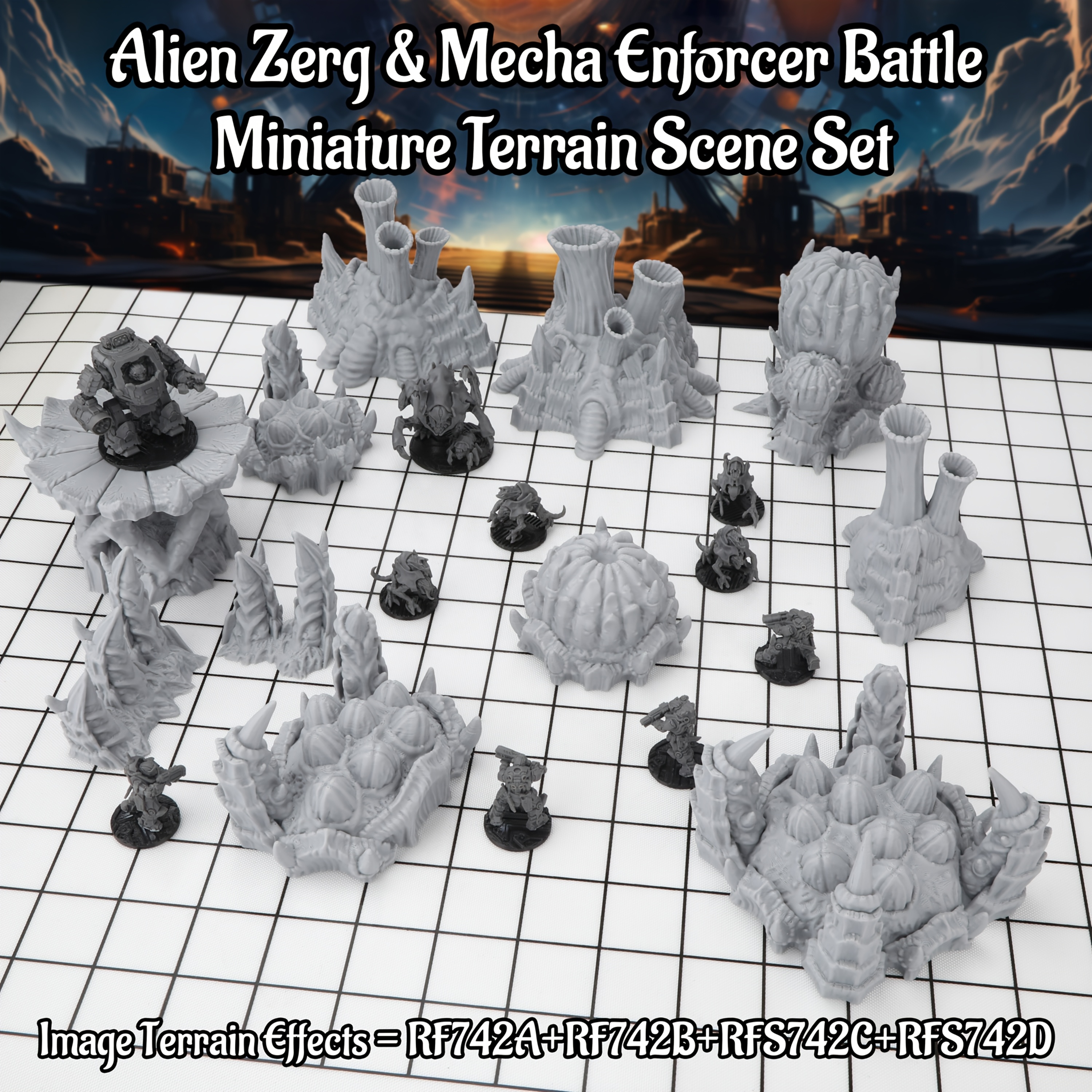 Sci-Fi Alien Miniature Terrain - Miniature Terrain Set review and price