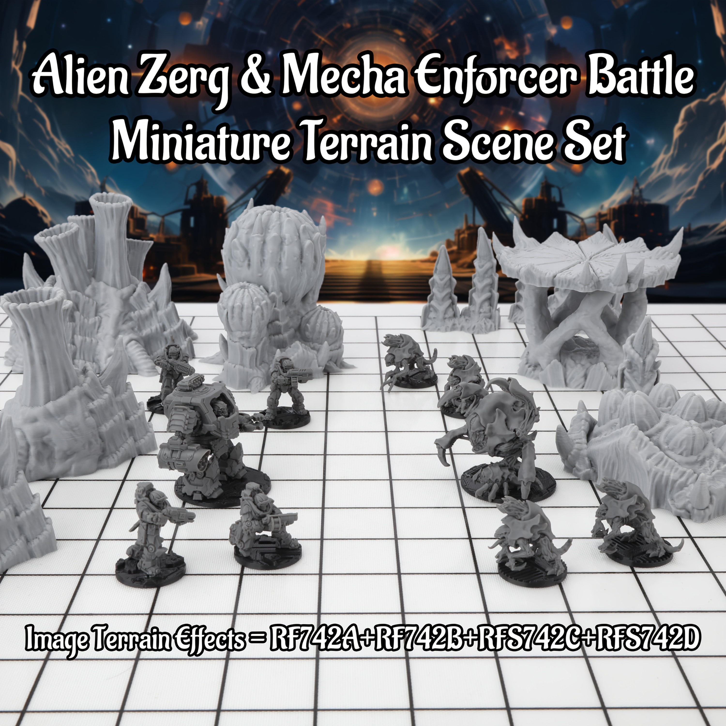 Sci-Fi Alien Miniature Terrain - Miniature Terrain Set review and price
