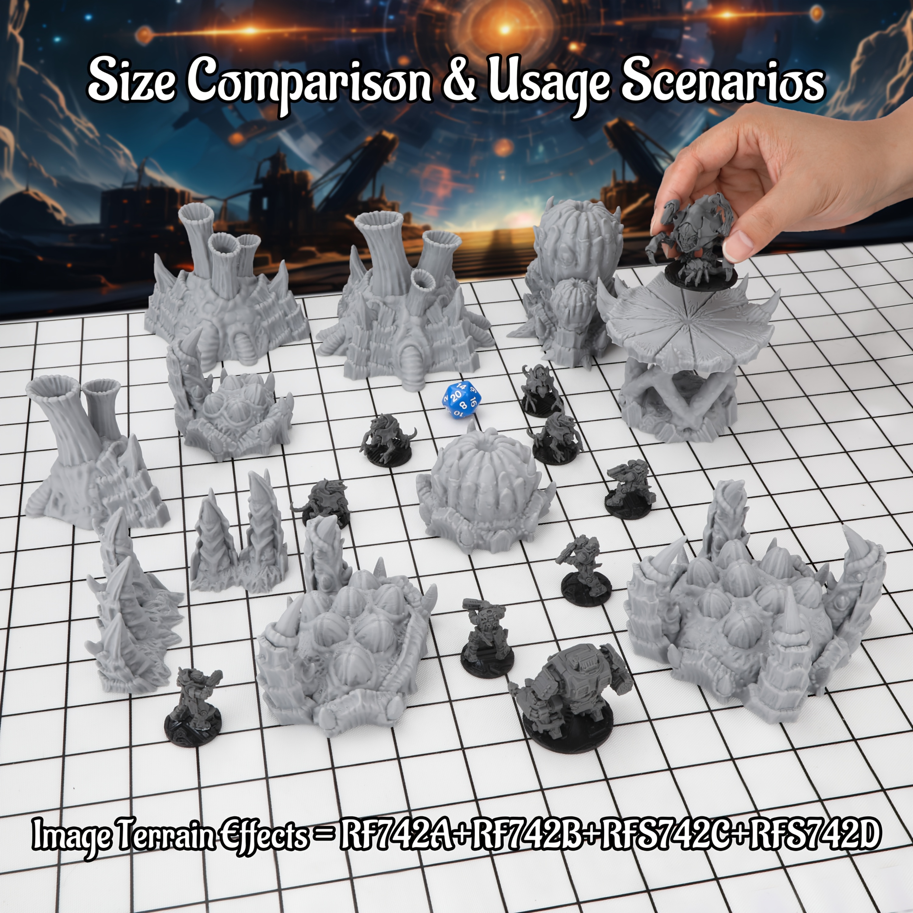 Sci-Fi Alien Miniature Terrain - Miniature Terrain Set review and price
