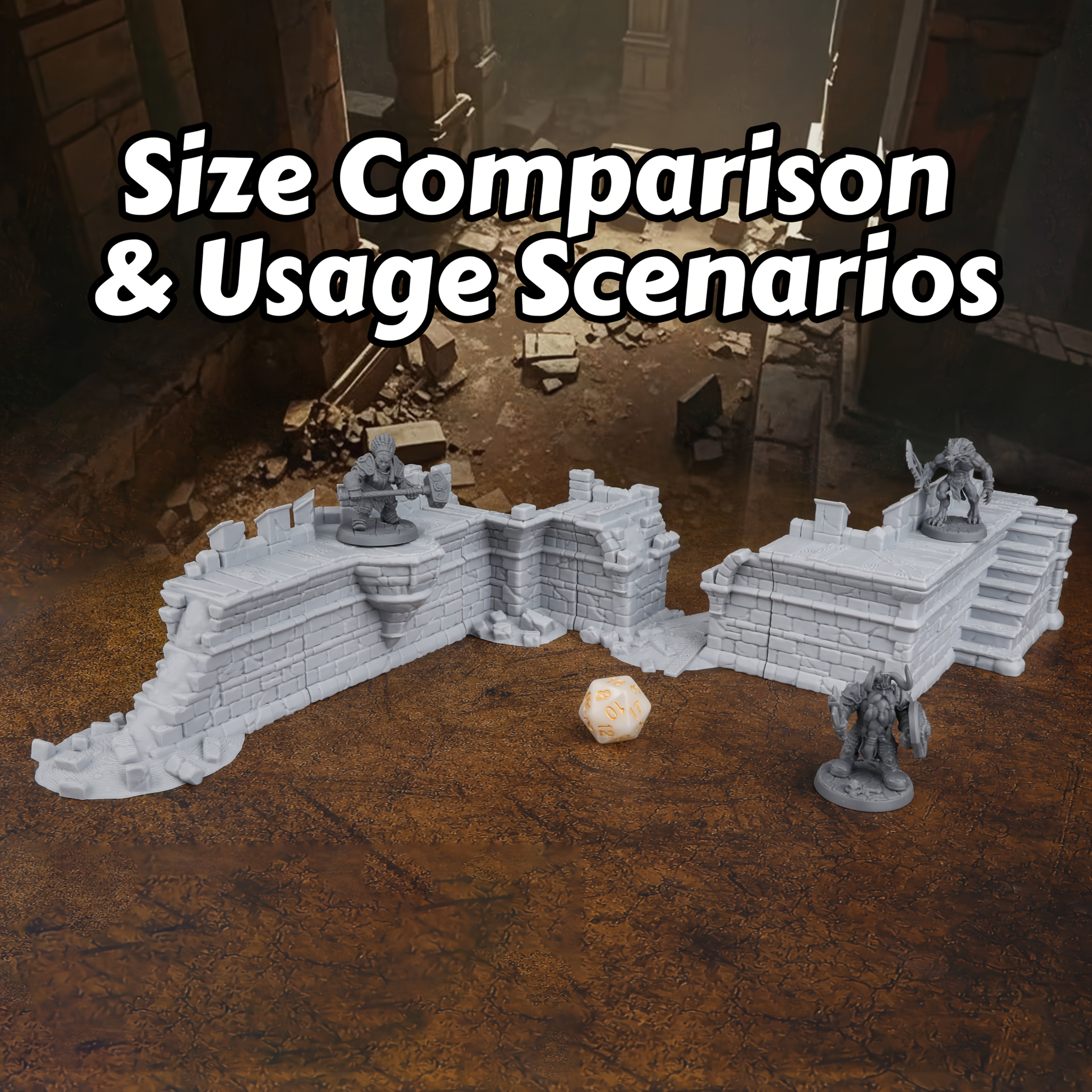 Fantasy Fortress Walls Ruins M - Miniature Terrain Set review and price