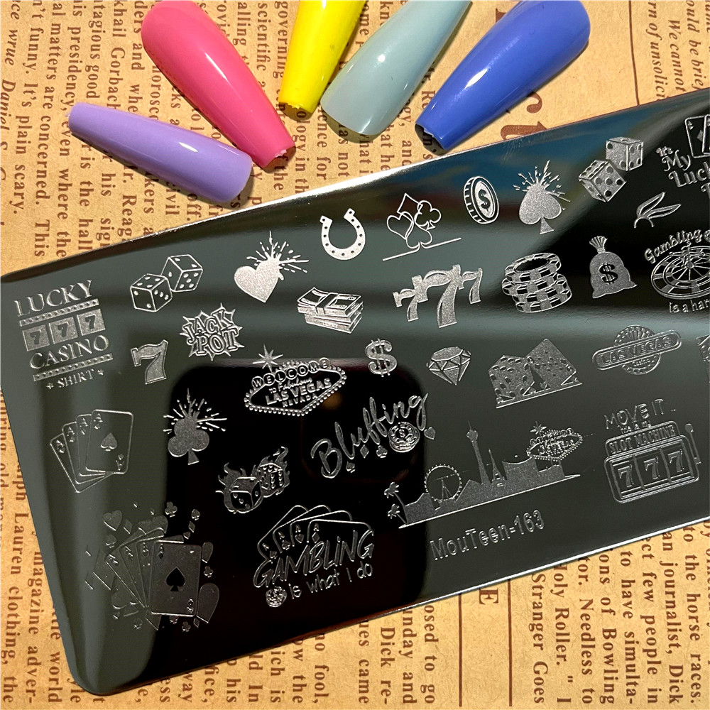 Playing Card Pattern Nail Stam - Board Game Template review and price