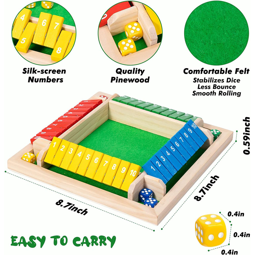 Wooden Shut The Box Dice Game  - Board Game Template review and price