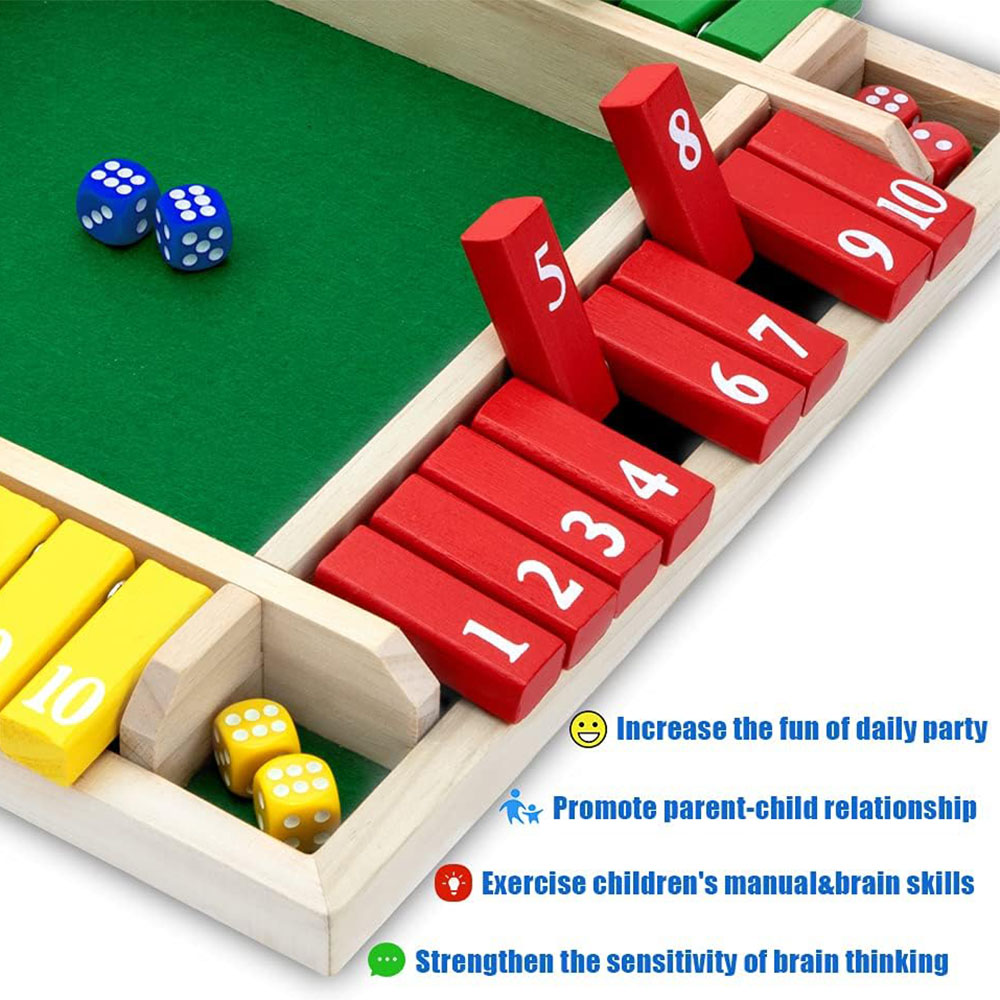 Wooden Shut The Box Dice Game  - Board Game Template review and price