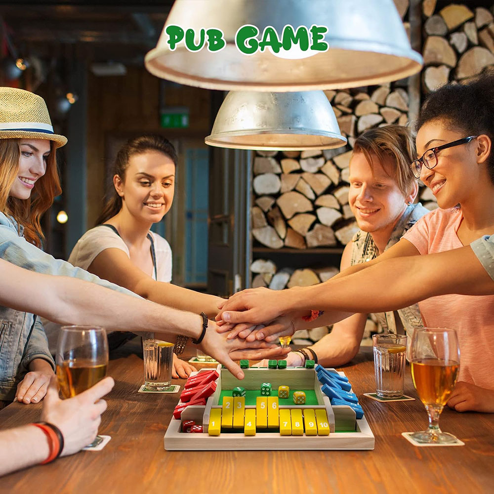 Wooden Shut The Box Dice Game  - Board Game Template review and price