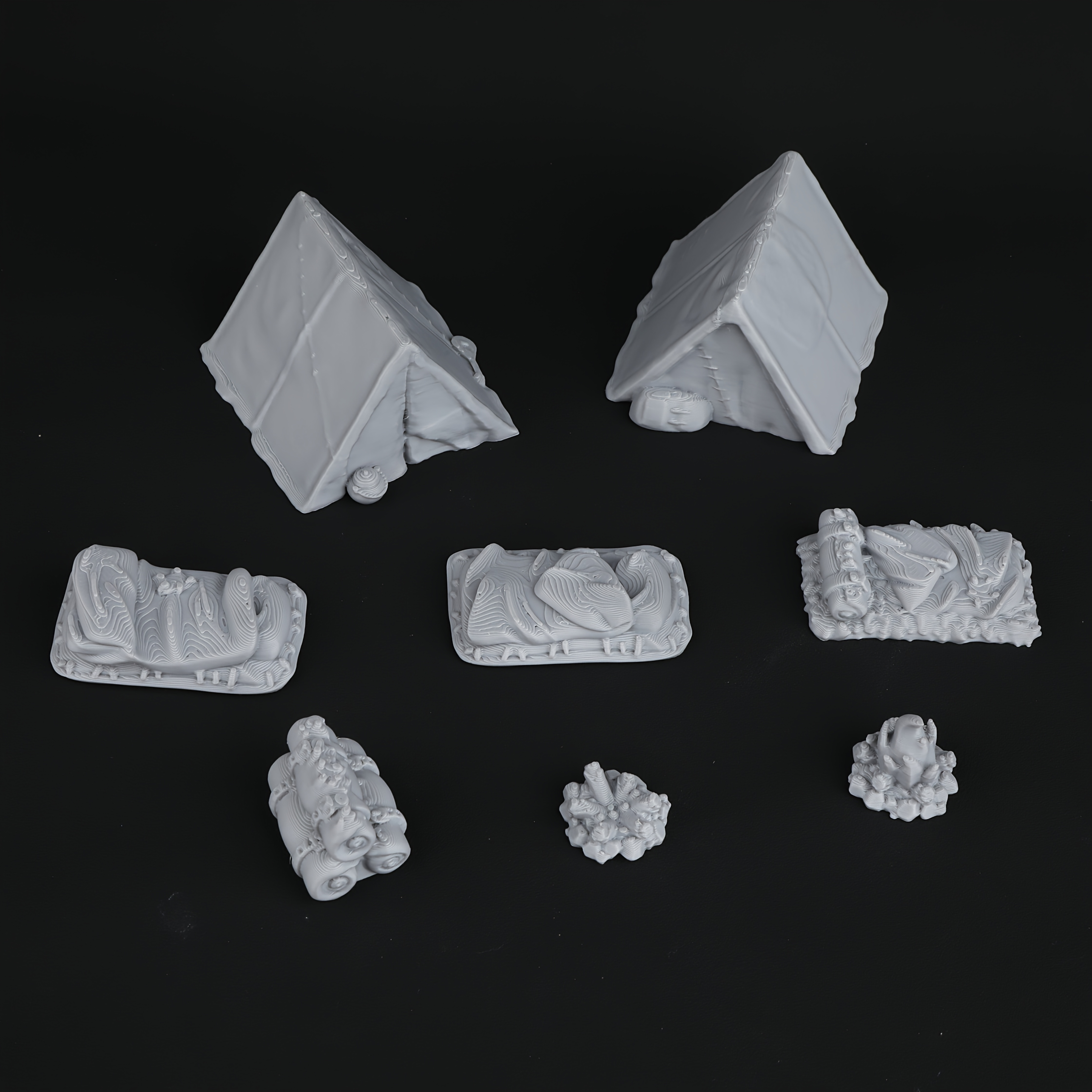 8pcs RPG Adventurer's Camp Min - Miniature Terrain Set review and price