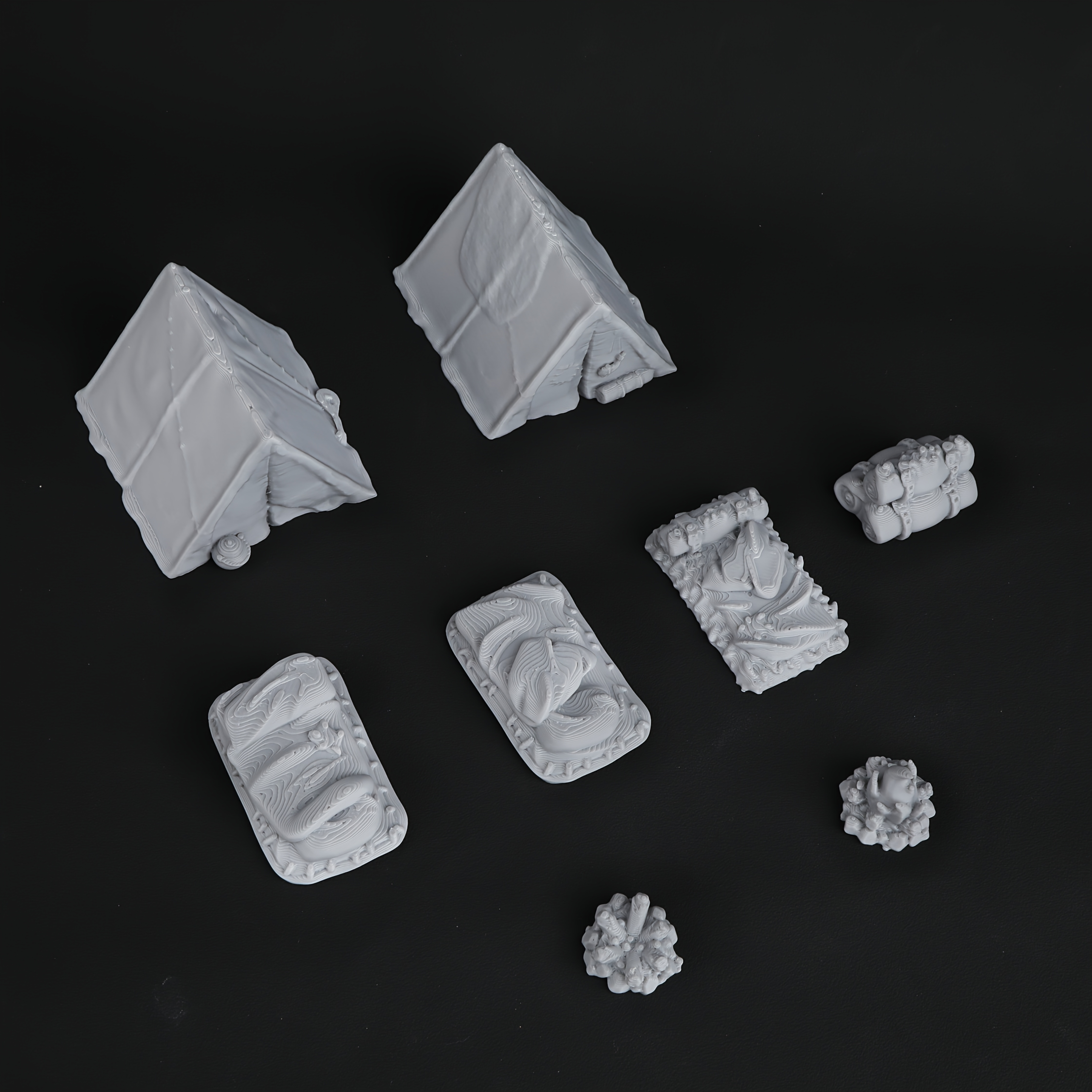 8pcs RPG Adventurer's Camp Min - Miniature Terrain Set review and price