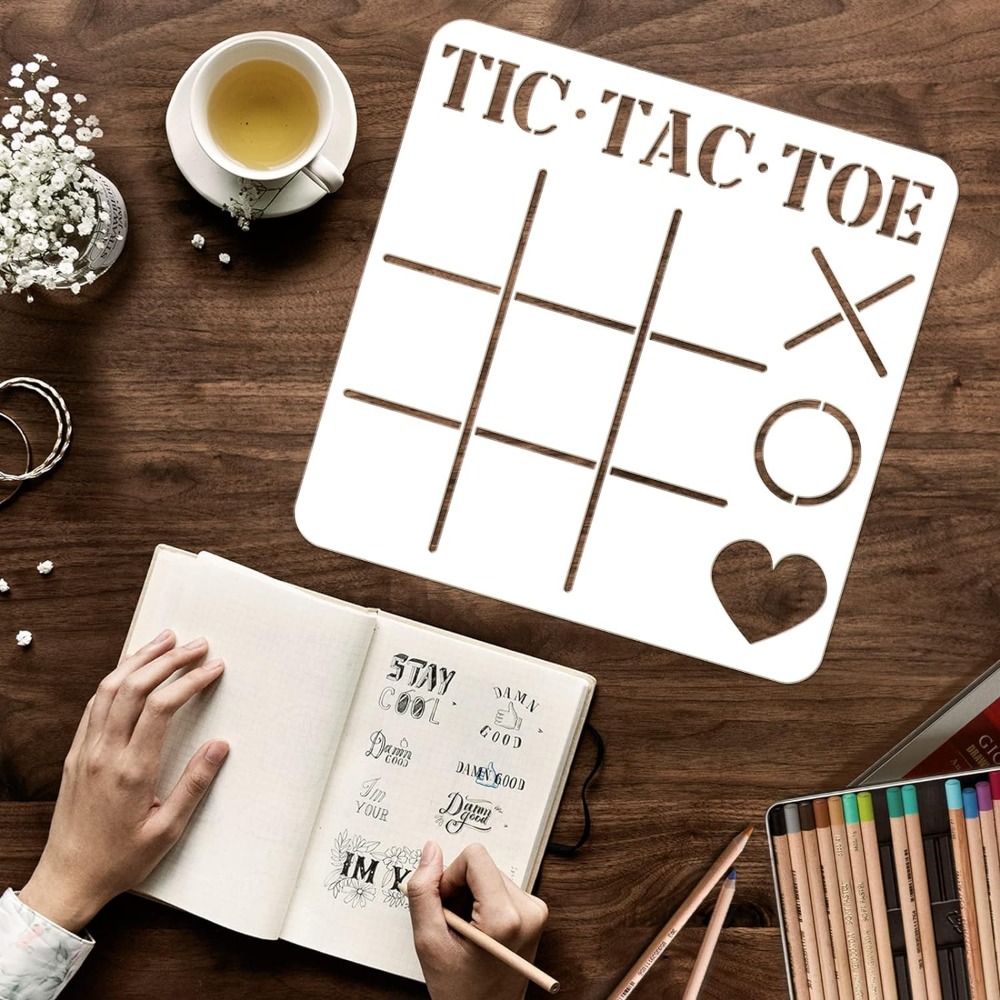 Tic Tac Toe Board Stencil DIY  - Board Game Template review and price